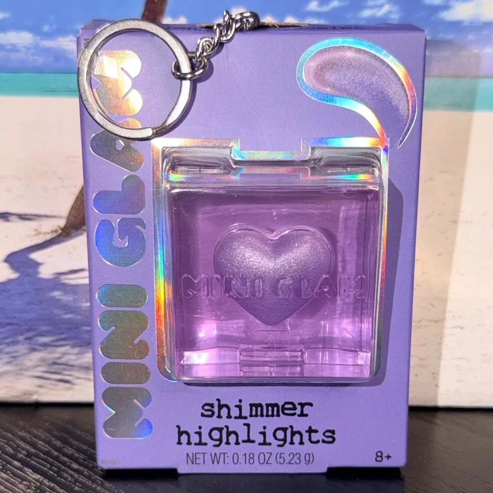 Mini Glam Shimmer Highlights Purple Heart Makeup Keychain Highlighter 0.18oz NIB